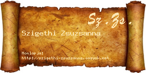 Szigethi Zsuzsanna névjegykártya